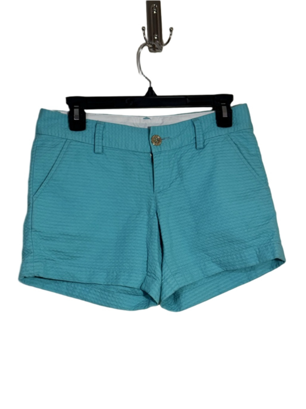 Lilly Pulitzer Teal Callahan 5" Inseam Shorts Size 0